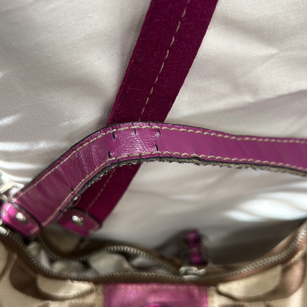 Authentic Used Coach Signature Stripe Handbags (2) - Picture 10 of 15